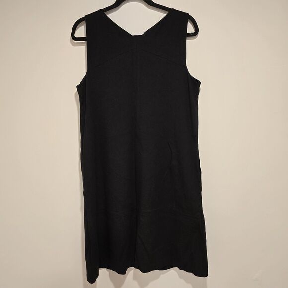 Eileen Fisher Little Black Dress Viscose Silk Blend Minimalist Medium Women - Picture 9 of 11
